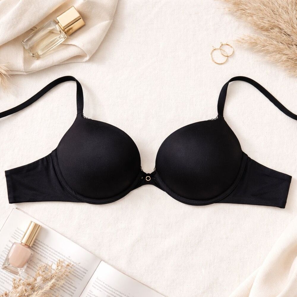 Victoria’s Secret Body by Victoria Push-Up Bra 36C Black Smooth T-Shirt Underwir